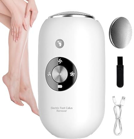Rimuovi Calli Piedi - Strumento Pedicure per Calli con Levigatore Elettrico Ricaricabile,Attrezzo Portatile per Eliminare Pelle Secca e Morta con Testine Multifunzione per Casa e Viaggi