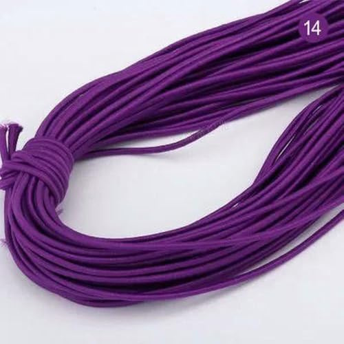 Fenhaodian Banda elástica Redonda de Colores 2 mm, Cuerda elástica Redonda, Banda de Goma, línea elástica, Accesorios de Costura DIY 5 Metros