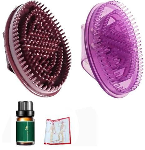 4Pcs Meridian Brush Set,Massage Brush Set with Meridian Massage, Body Massage Tools for Belly, Neck & Back