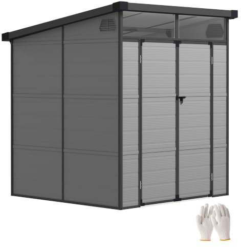 Outsunny Abri de Jardin en Polypropylène 3,24 m² 190x191x215 cm Gris Clair | Cabane de Jardin Résine, Cabanon Rangement Outils, Fenêtres, 2 Évents, Double Porte Verrouillable
