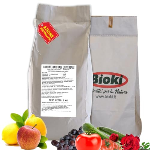 Concime Bio naturale ad azione biostimolante con ascophillum nodosum e borlanda essiccata per orto, frutteto, giardinaggio, vivaismo Tecnologia Innovativa Natural Booster busta da 8 kg