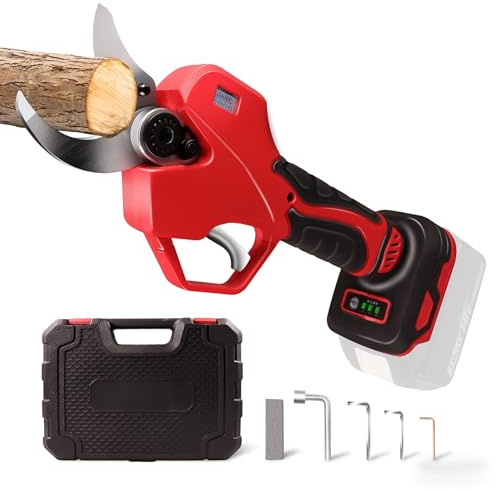 LADAMI Sécateur électrique sans fil avec podomètre de coupe LED, 40 mm, compatible avec Makita、Einhell、Bosch 18 V, sécateur sans brosse pour arbres et arbres fruitiers (sans batterie)