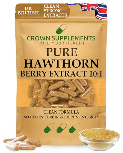 Pure Hawthorn Berry Extract 10:1 | Clean Formula | Crown Supplements UK (90 Capsules)