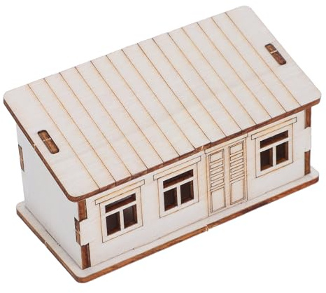 WESIEVYA Wooden Log Cabin DIY Craft Kit for Hobbyists and Miniature Lovers, Unfinished Wood Base Small House Model with Beige Wood Material, for Home Decor and Christmas Decoration