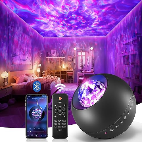 Galaxy Projector 20 Lighting Modes Star Projector, HiFi Bluetooth Speaker Galaxy Projector Light, 15White Noise Sensory Lights, Remote & Timer Galaxy Light Projector for Bedroom Gifts for Room Decor