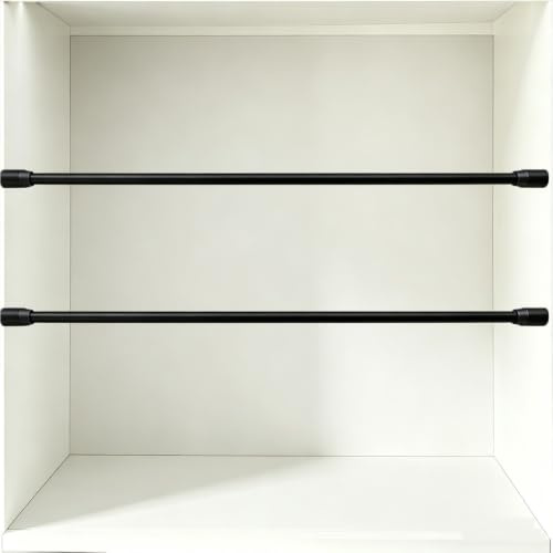 TAJMDGW 2-pack Galleriskenor För Hyllor Anti-fallskydd Staketskåp Metallräcke Dekorativa Räckesstänger För Vitrinskåp Bokhyllor Garderob(Black,100cm(39.4))