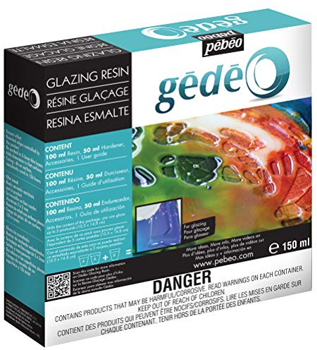 Pebeo Gedeo Glazing Resin - Transparent Glazing Liquid - Enamel Effect - 150 ML Resin Kit