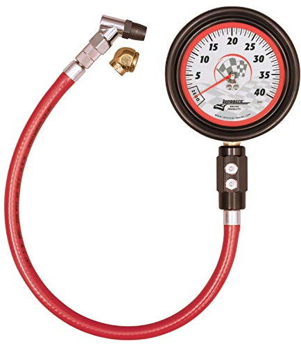 Longacre Racing 52011 Tire Gauge 0-40PSI 3.5in GID Dual Bleed
