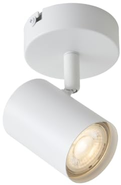 Qazqa Verstellbarer Deckenstrahler, Deckenspot - Jeana - Weiß, max. 35W, Geeignet für LED, 10cm, Rund, Ideal als Wohnzimmerlampe, Küche lampe und
