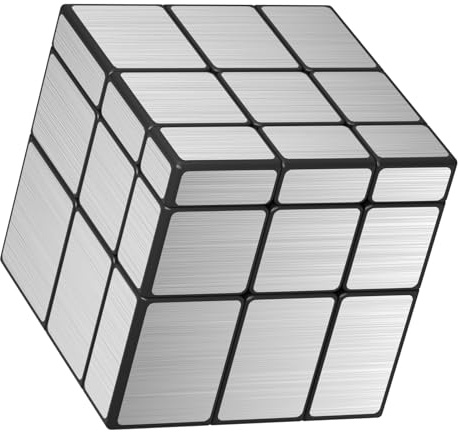 Vdealen Cubo Magico 3x3x3 Mirror Magic Cube, Lisci Sticker Specchio Speed Cube per Principianti e Utenti Avanzati Cubo di Velocità, Regalo per Bambini Adolescenti Adulti(Argento)