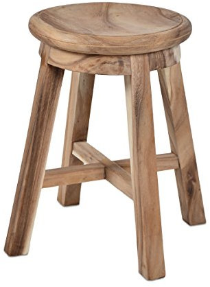 Divero Hocker Salinas aus Suar Holz, unbehandelt – Farbe: Braun