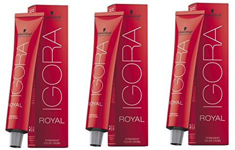 Schwarzkopf Igora Royal 6-1 3er Pack (3x60ml) - Parabenfrei - Creme - Natural Beige Blonde