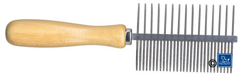 Chadog Idéal Dog 2 in 1 Kamm/grobe und mittlerer Zahnung mit Holzgriff