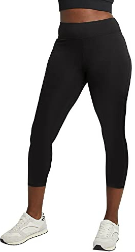 Hanes womens Stretch Jersey Capri Leggings, Black, X-Large US