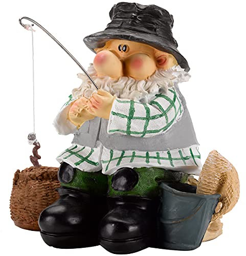 Smart Solar Figure GNOMO Fishing 22.5CM, Black/White