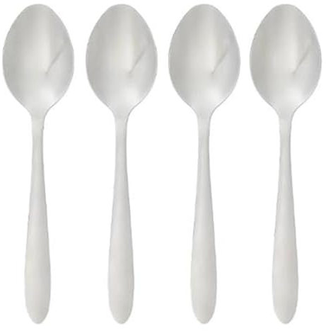 Secret de Gourmet - Lot de 4 Cuillères à Soupe Inox Nevis 19cm Argent