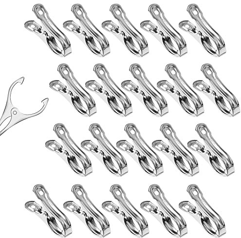 SAVITA 20 Pezzi Clip da Giardino, 5cm Antimacchia MetalloClip per Serra Mollette in Metallo per Giardino Serre Morsetti Vestiti Borsa per Snack