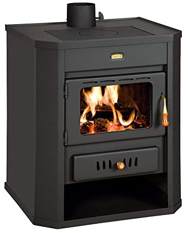 Prity Holzofen, 15 kW, Edelstahl, Schwarz