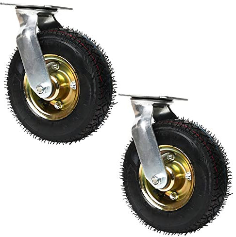 Gummi Lenkrolle 2 Stück Luftrad Für Plattformwagen - Bockrolle/Lenkrolle Ø 250mm 200mm 150mm Transportrollen, Industrierollen Schwerlast Geräuschlose Rollen Für Trolleys, Möbelroller ( Color : Swivel