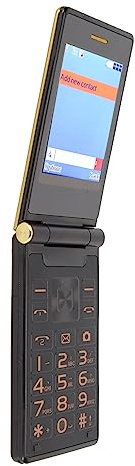 Telefono Cellulare Senior Flip 2G Schermo Interno da 2,4 Pollici Schermo Esterno da 1,77 Pollici Telefono Cellulare a Doppia Scheda in Plastica in Lega di Zinco 100-240 V 300000