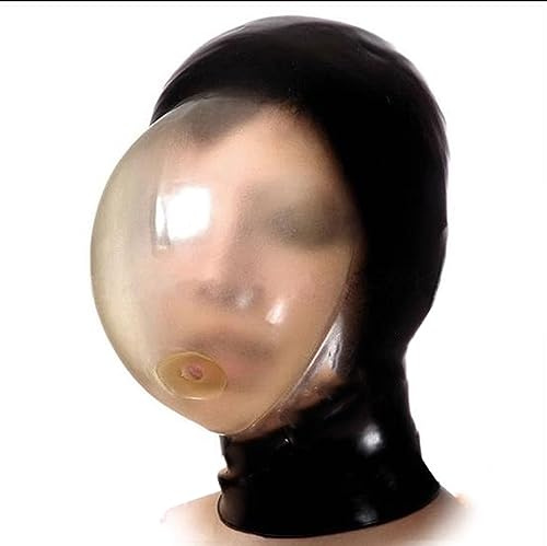 Bondage Latex Maske Fetisch Kopfhaube Erotik Restrictions Bondage Maske BDSM Maske Mit Atemloch Sm Spiel Sklave Sexspielzeug Für Halloween Cosplay Masquerade Clubwear,S,Black