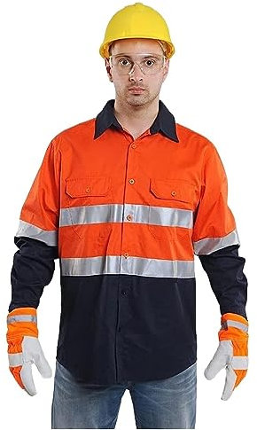 AMYSTY Sicherheitswesten Warnweste Warnschutzweste Hochsichtbare Reflektierende Sicherheitsweste. Langarm-Trikot-Sicherheitswesten Für Fahrradfahrer Reflektorweste (Color : Orange, Size : S)