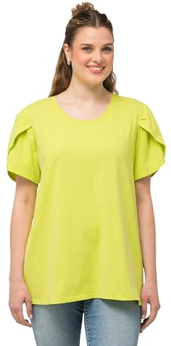 Ulla Popken, Damen, große Größen, T-Shirt mit drapiertem Arm,A-Line