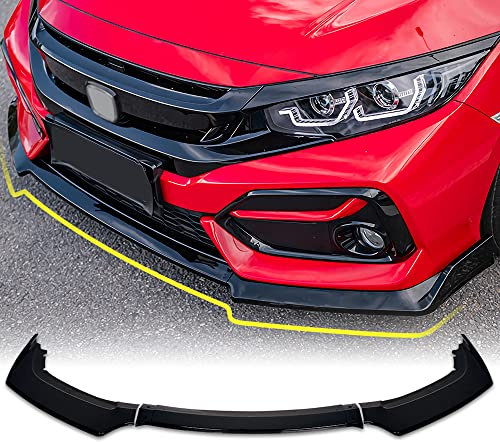 Archaic Becquet avant compatible avec 10th Gen Honda Civic 2016-2020 Type R Hatchback FK7 FK8, kit de carrosserie de becquet sous le menton, Spoiler avant Civic