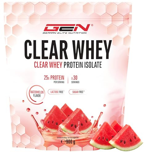 Clear Whey Isolate Protein Shake - Batido De Proteínas Afrutado Y Refrescante - Aislado De Proteína De Suero Puro (Sandía, 900g)