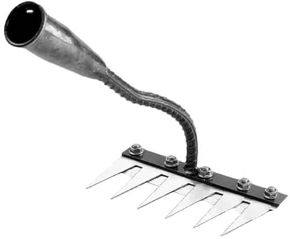 Râteau de désherbage de jardin en acier au carbone, râteau de jardin en métal robuste, râteau en fer pour le jardinage et le désherbage, râteau de déchaumage pour le jardinage