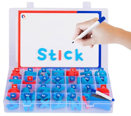 Magnetische Buchstaben-Set, 208 EVA-Klassenzimmer, pädagogisches Alphabet, Kühlschrankmagnete, Schaumstoff, doppelseitig, magnetische Alphabet-Aufkleber, magnetische Buchstaben mit Magnettafel für