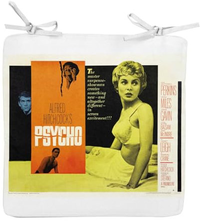 Fabulous Stuhlkissen, quadratisch, altes Filmplakat, Psycho, Retro, Kinoposter, Vintage, 40 cm