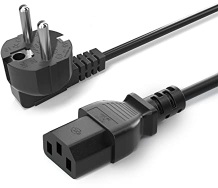 Netzkabel 3 Polig 1,5m, (1 Stück) Varbmt Kaltgerätekabel Universale Stromkabel (NEMA 5-15P auf IEC 320 C13) für Monitore, PC, Drucker, PS3/PS4 PRO, Scanner, TV, Bildschirm, Beamer