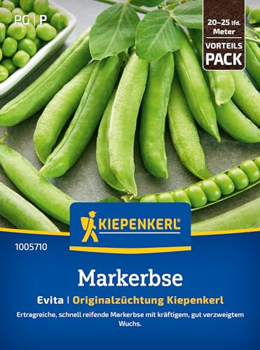 Kiepenkerl Markerbsensamen Evita 1005710, Gemüsesaat | Ertragreiche, schnell reifende Markerbse mit kräftigem, Wuchshöhe ca. 10 cm