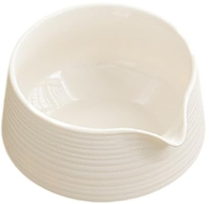 Yajuyi Tazón para Matcha Utensilios para Mezclar con Boquilla Tazón de Té Tradicional de Vajilla para Té Matcha Latte, Blanco, Individual