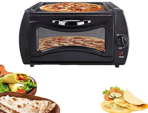 OZTYSGXM Forno Elettrico per Pizza - 15l Pizza Maker da Banco 2100w Fornello Elettrico Ad Alta Potenza per Pizza con Vassoio Griglia e Clip, Controllo Temperatura 122°F-752°F