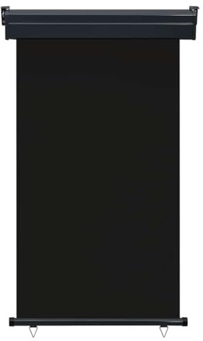 Eleganz Tenda da sole laterale per balcone, 105 x 250 cm, colore nero, protezione solare per balcone e terrazza, in acciaio, alluminio e 100% poliestere, durevole e resistente alle intemperie