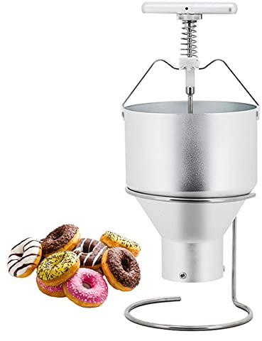 Donut Depositor Stainless Steel Mini Maker - Dough Batter Dispenser with Stand for Easy Donut Making - 6 Thicknesses Adjustment
