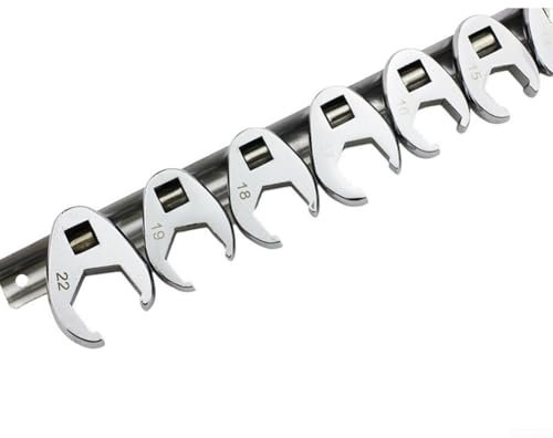 Yhenlovtt Set di 10 chiavi a zampa di gallina da 3/8, chiavi a brugola con estremità aperta, in acciaio al carbonio cromato, testa svasata per spazi ristretti, metriche 10-22 mm