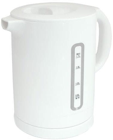 1.7 Litre Cordless Electric Kettle, White, Boil Dry Protection & Auto Shut Off, Fast Boil 2200W, 360° Base