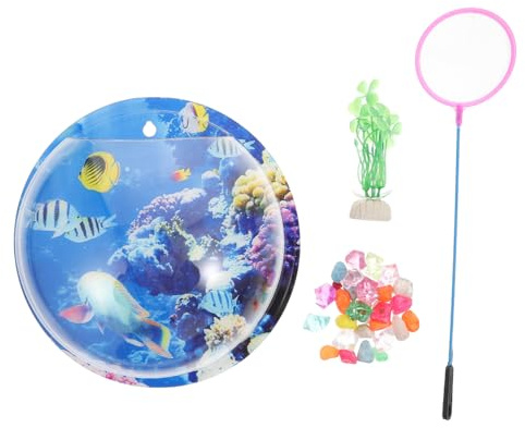 Toyvian Aquarium Mural Décoratif Suspendu Vase Poisson Rond Terrarium Créatif pour Plantes et Poissons pour et Famille