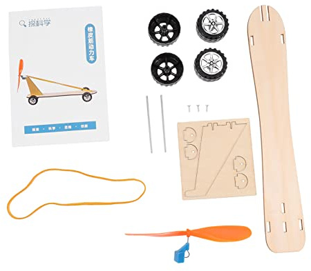 Beaupretty Wind-powered Car Toy Educational Wooden Diy Assembly Set for Boys and Girls Science Experiments Teaching Aid 2pcs