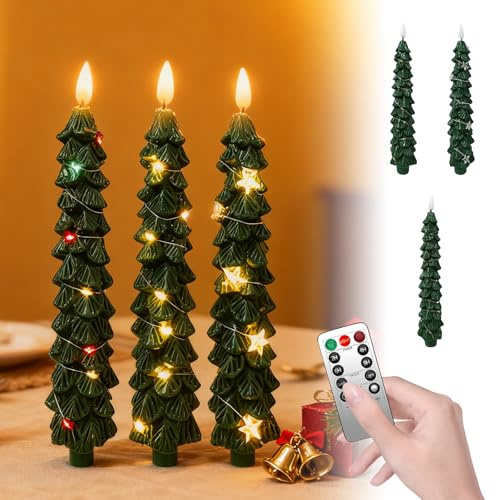 SPERMUOY Velas LED para árbol de Navidad, velas LED con mando a distancia, velas para árbol de Navidad, decoración para árbol de Navidad