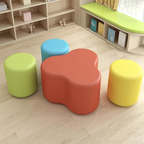 MPLFHSYOS Cube Ottoman Set Modular Sofa PU Leather Seating Group Soft Couch For Lobby Library Classroom Daycare Flexible Arrangement(D)