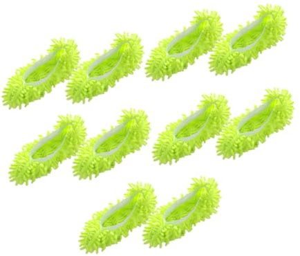 GANAZONO Fundas para Zapatos Trapeadores de Microfibra 10 Piezas Lavables Verdes, Calcetines Reutilizables para Limpieza de Suelos, Antideslizantes para Uso Doméstico y Familiar, Limpieza