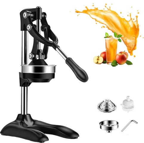 Buhelyc Spremiagrumi Manuale Acciaio Inox con 2 stampi Professionale Spremiagrumi a Leva Acciaio per Casa, Ristorante, Bar (Size:Stile B)