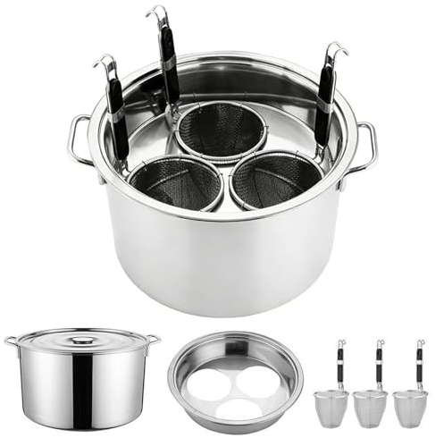Pentola per pasta con cestello, sicura e robusta, 1 set, pentola per zuppa, cestello per la cottura a vapore, drenaggio sicuro, per cucinare a casa e preparare pasti per feste