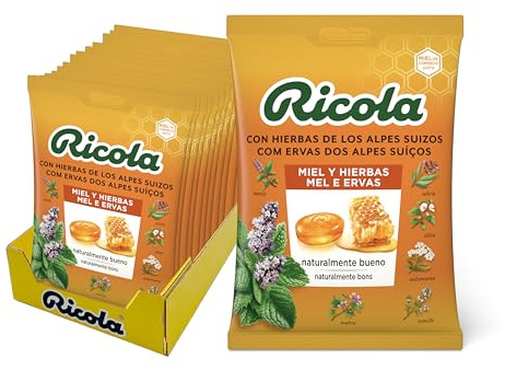 Caramelos Ricola Miel y hierbas, 70 g (bolsa) caja