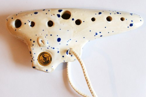 GEWA Okarina Konzert (Stimmung in G) - hochwertiges Instrument aus fein glasierter Keramik komplett mit Tasche und Grifftabelle