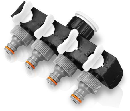 regulierbarer 4-Fach-Verteiler für Gartenschlauch Verteiler Schlauchverteiler
